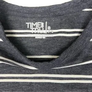 Time and Tru | Tops | Time Tru Navy Double Striped T Shirt Sz S